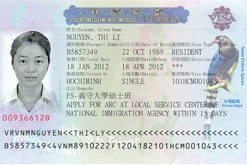 thủ tục xin visa đi Đài Loan công tác